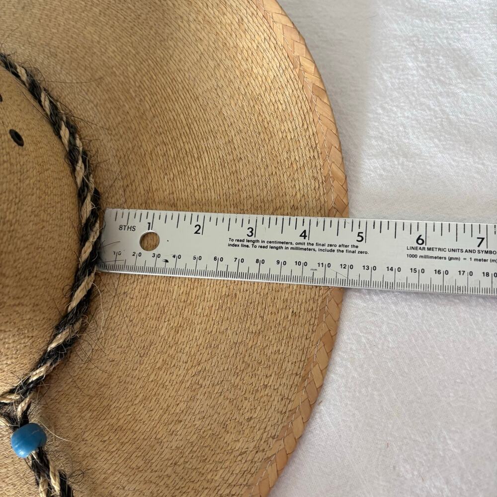Cowboy Hat Horsehair Band Palm Hat La Providencia 30X Size 6 5/8 Mexico - Picture 14 of 16
